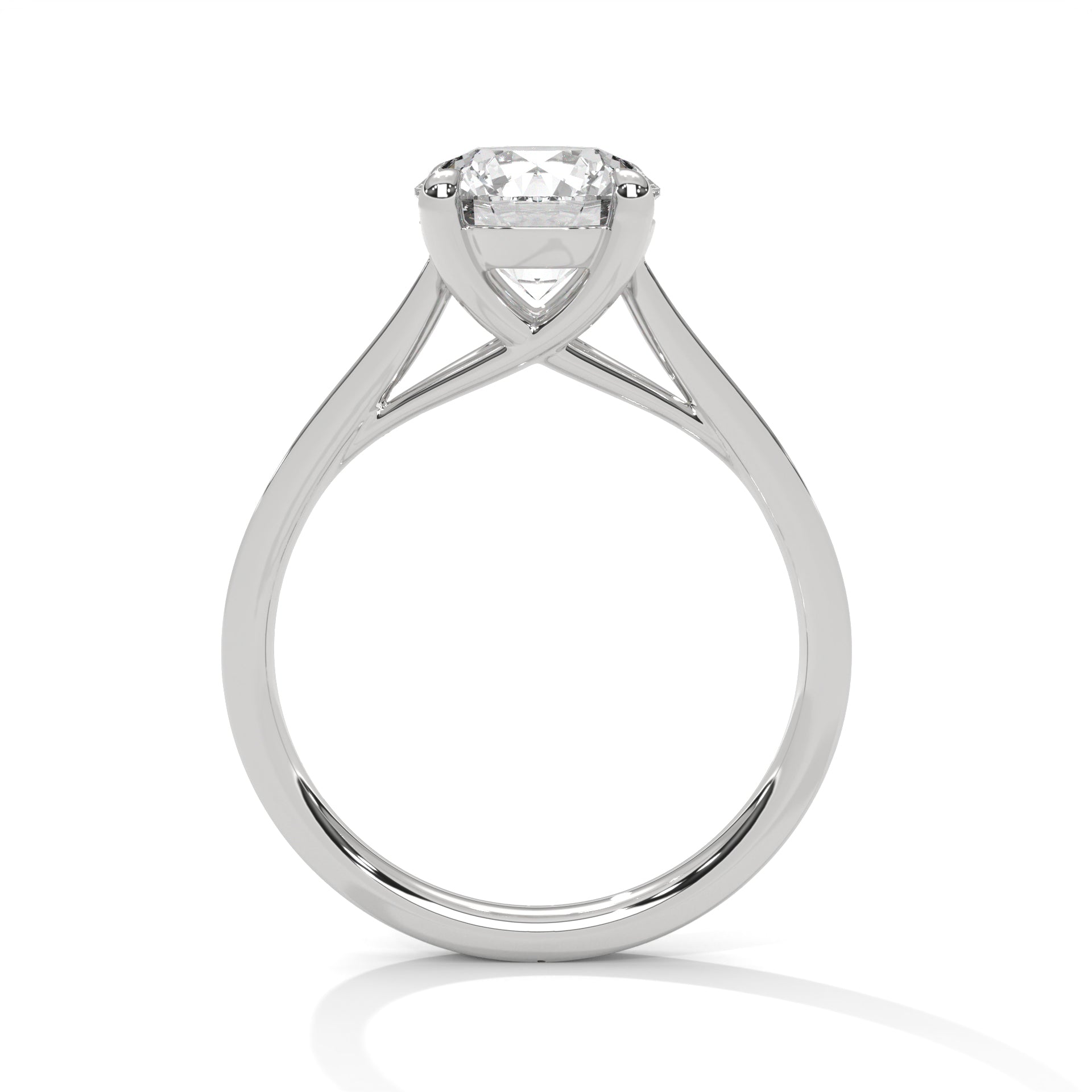 1–3 Carat Round Lab-Grown Diamond Solitaire Ring – Pave Band, 18K Gold