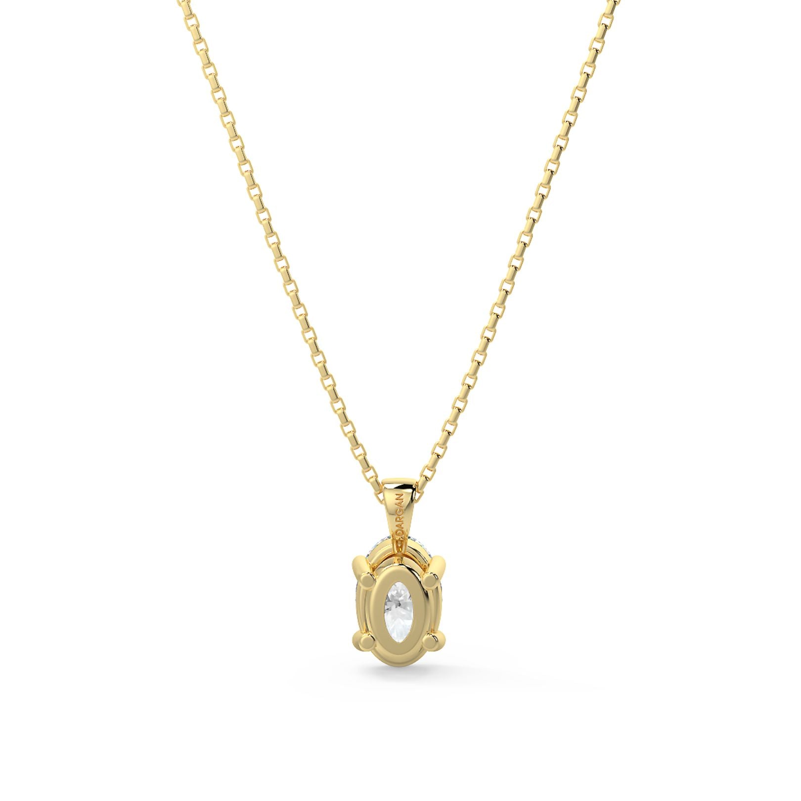 Oval Cut Lab-Grown Diamond Solitaire Pendant Necklace with Chain | 18K Gold | 0.50–3 Carats