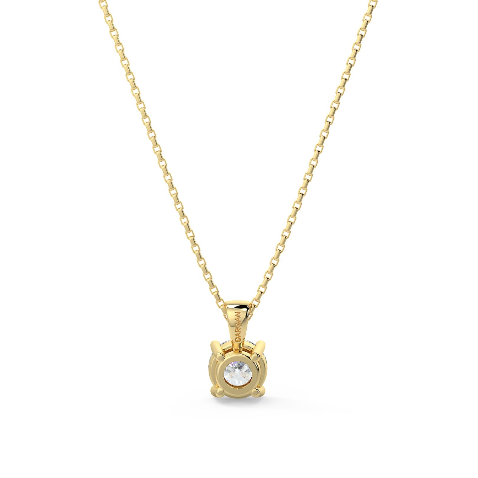 Round Cut Lab-Grown Diamond Pendant Solitaire Necklace with Chain | 18K Gold | 0.50–3 Carats