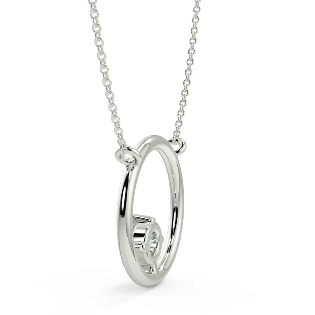 Circle Lab-Grown Solitaire Diamond Pendant