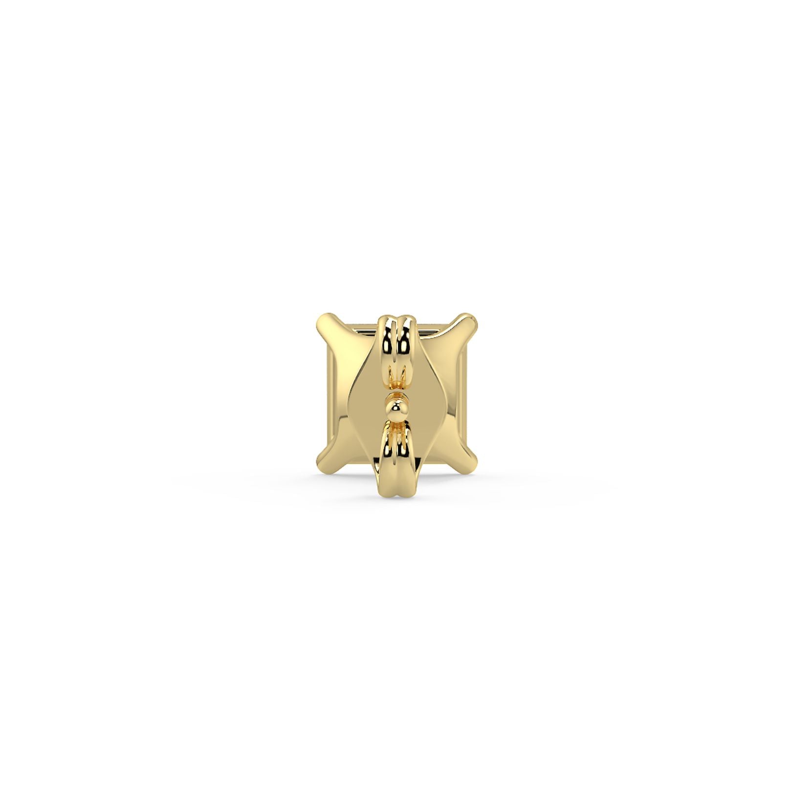 0.5–4 Carat Princess Cut Lab Grown Diamond Stud Earrings | Square Brilliant Solitaire | 18K White, Yellow & Rose Gold