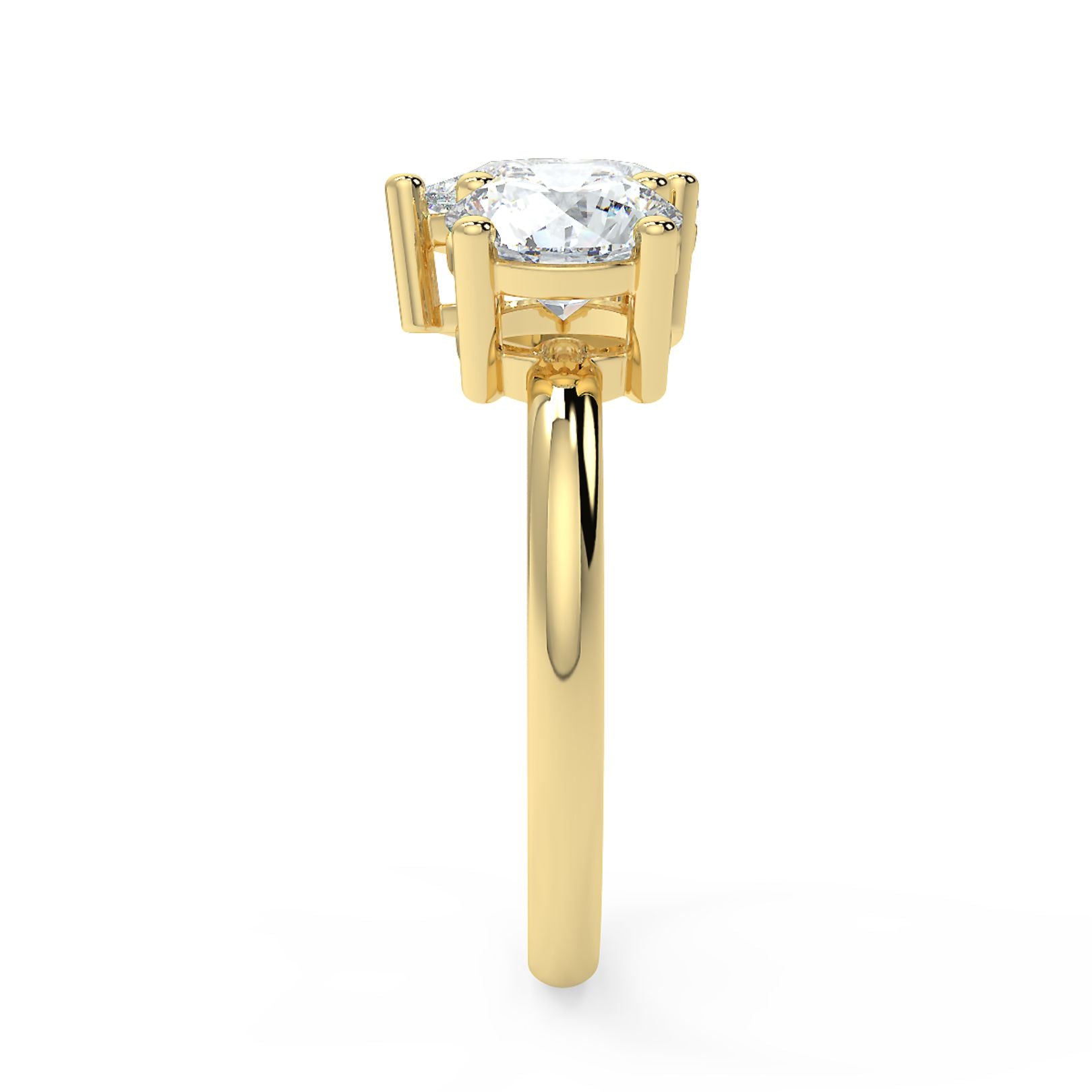Round and Pear Toi et Moi Lab-Grown Diamond Solitaire Ring in 18K Gold