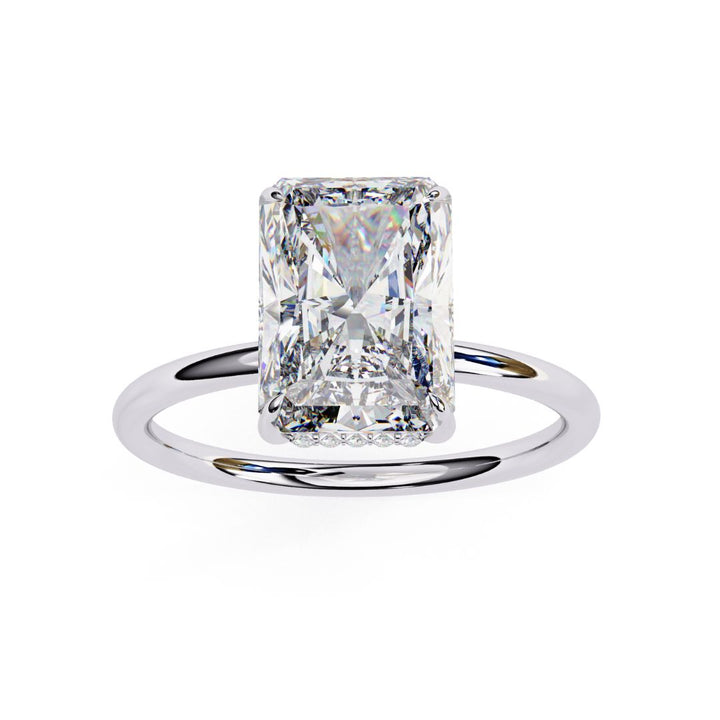 1–5 Carat Radiant Cut Lab Grown Diamond Hidden Halo Ring | Classic Solitaire | Dual Tone Options | IGI Certified | 18K Gold
