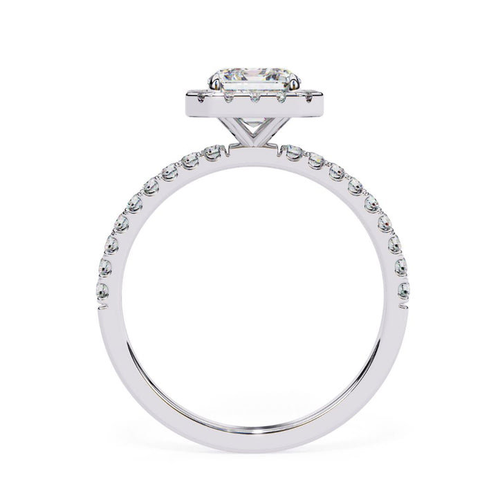 Emerald-Cut Lab-Grown Diamond Halo Ring
