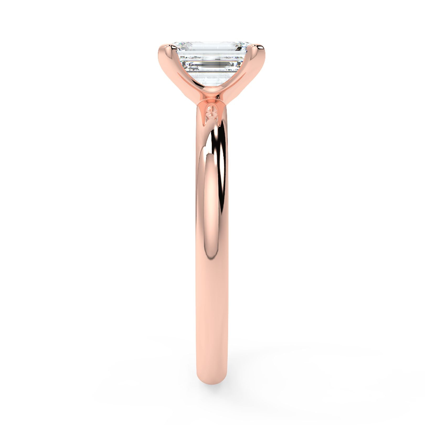 1–3 Carat Emerald Cut Lab Grown Diamond Solitaire Ring | Step-Cut Brilliance | IGI Certified | 18K White, Yellow & Rose Gold