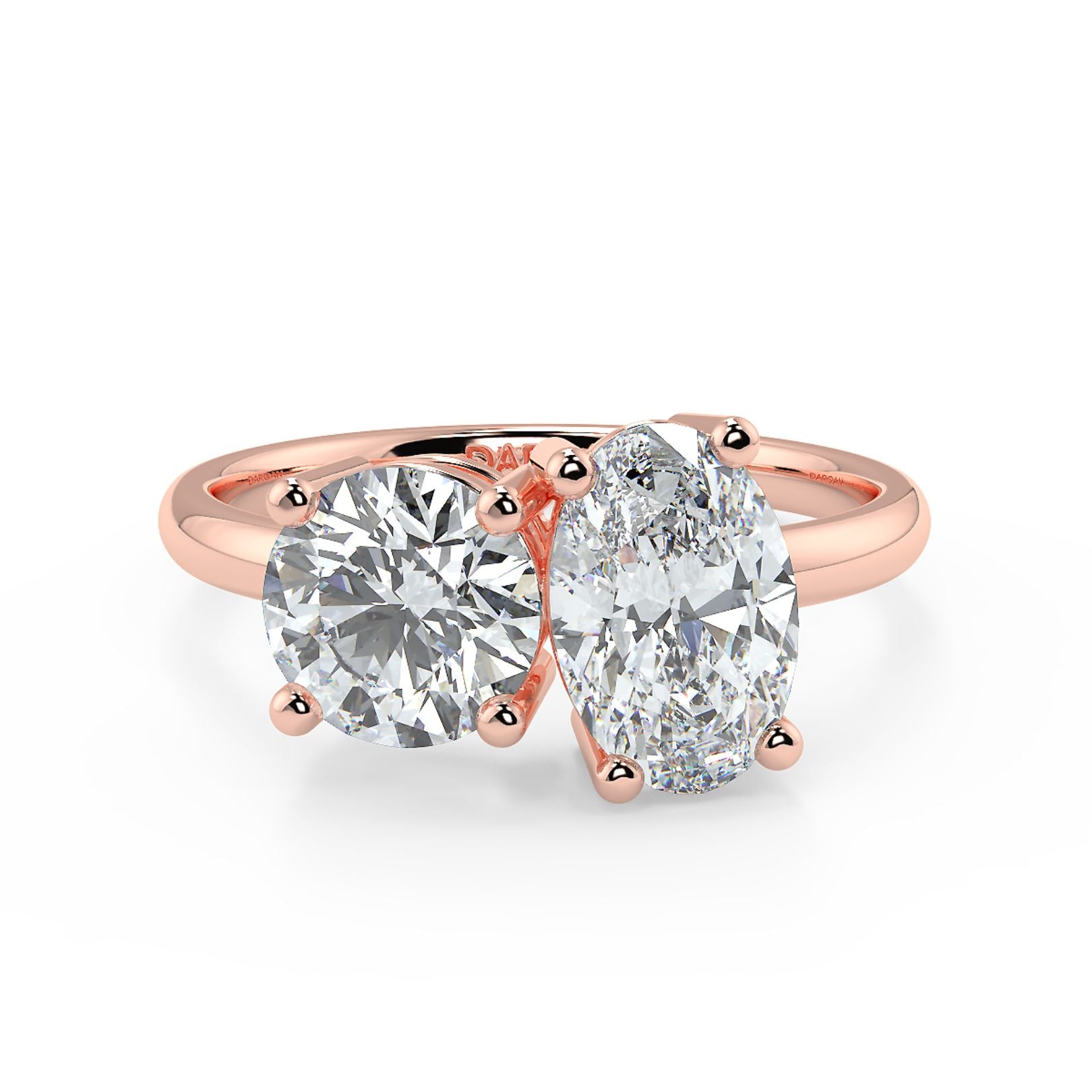 Round and Oval Toi et Moi Lab-Grown Diamond Solitaire Ring in 18K Gold