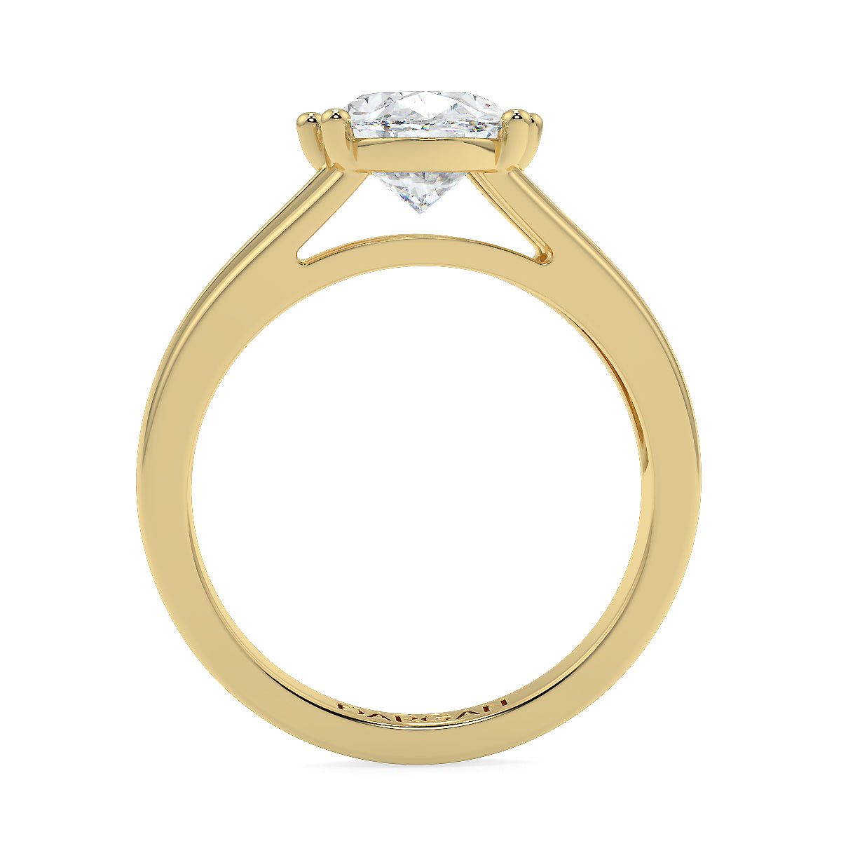 2-Carat Oval Lab-Grown Diamond Solitaire Ring with a Three Split Band/Shank
