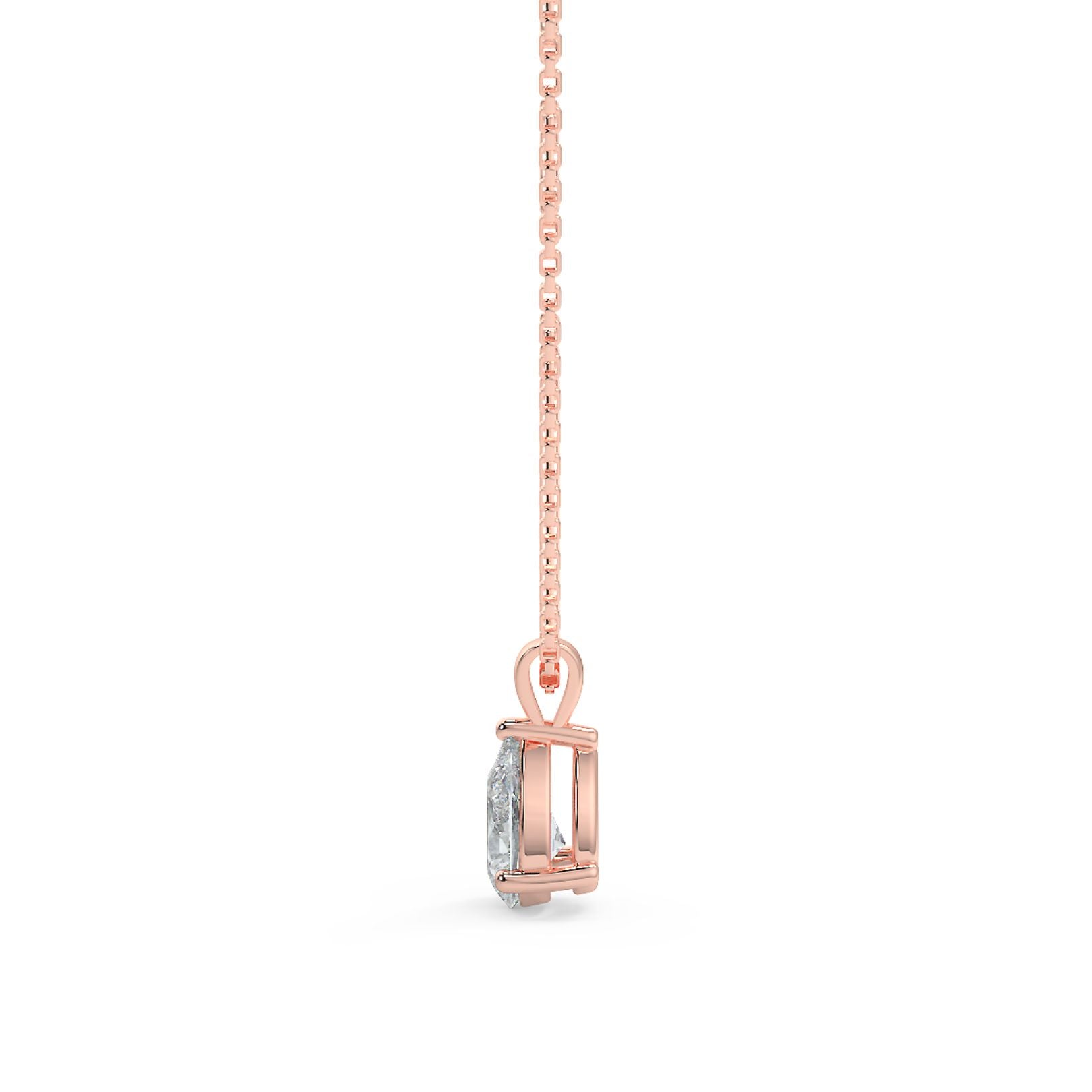 Pear Cut Lab-Grown Diamond Solitaire Pendant Necklace with Chain | 18K Gold | 0.50–3 Carats
