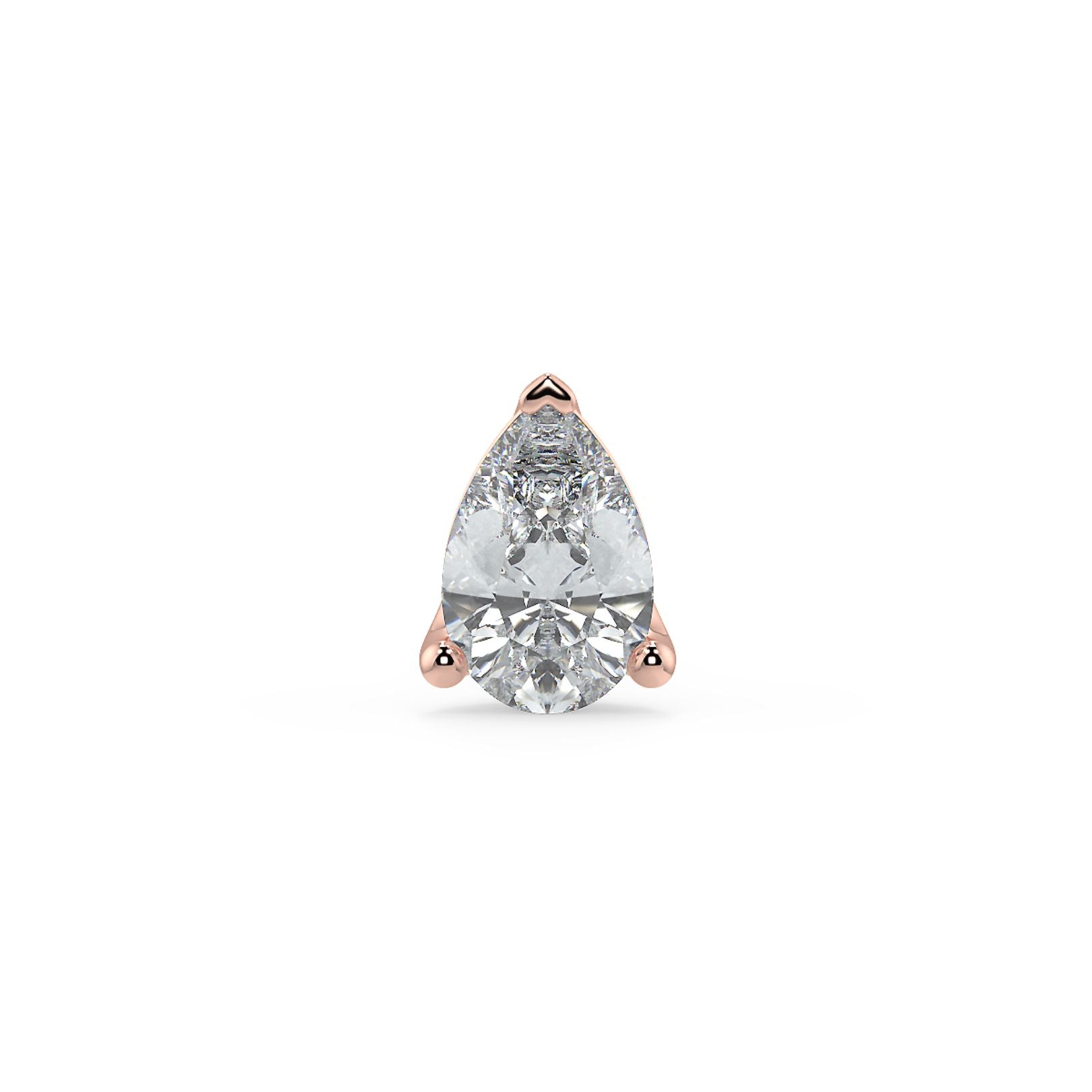 0.50–4 Carat Pear Cut Lab Grown Diamond Stud Earrings | Teardrop Solitaire | 18K White, Yellow & Rose Gold