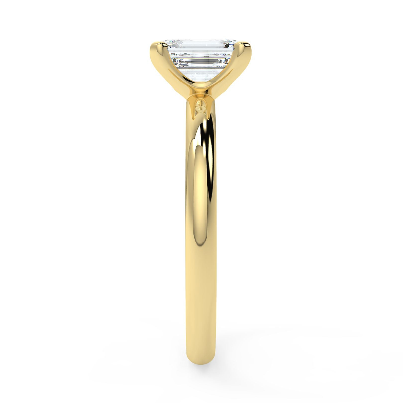 1–3 Carat Emerald Cut Lab Grown Diamond Solitaire Ring | Step-Cut Brilliance | IGI Certified | 18K White, Yellow & Rose Gold