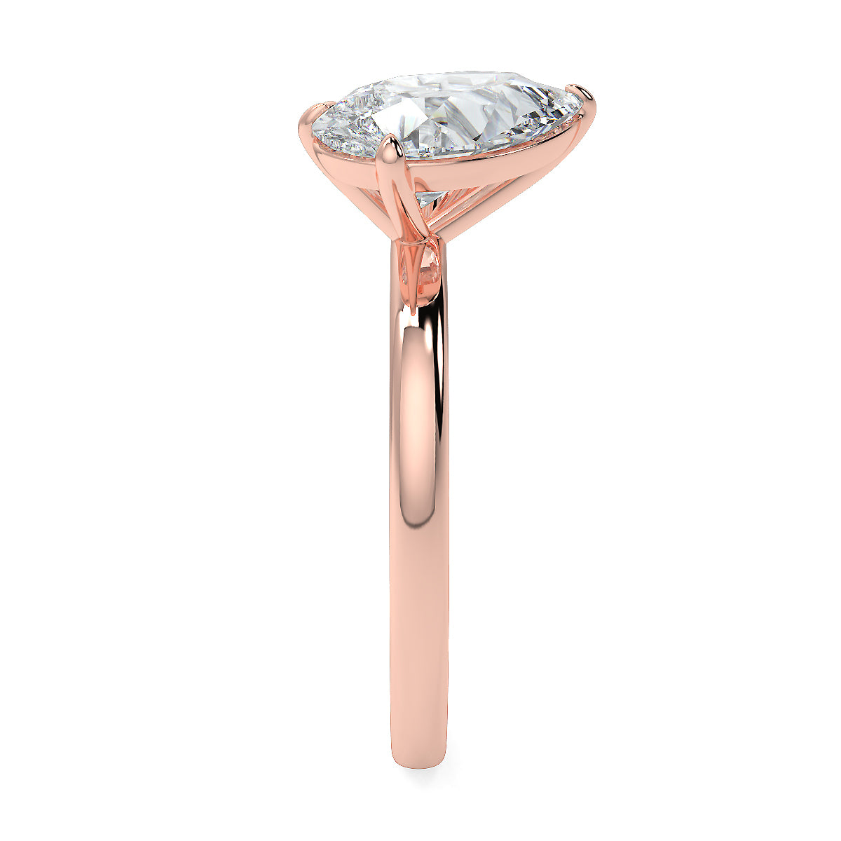 2.00ct Pear Solitaire with 0.50ct Pear Toi et Moi ring – Lab Grown Diamond Ring in 18K Yellow, White & Rose Gold