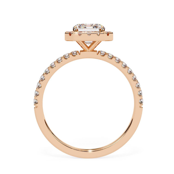 Emerald-Cut Lab-Grown Diamond Halo Ring