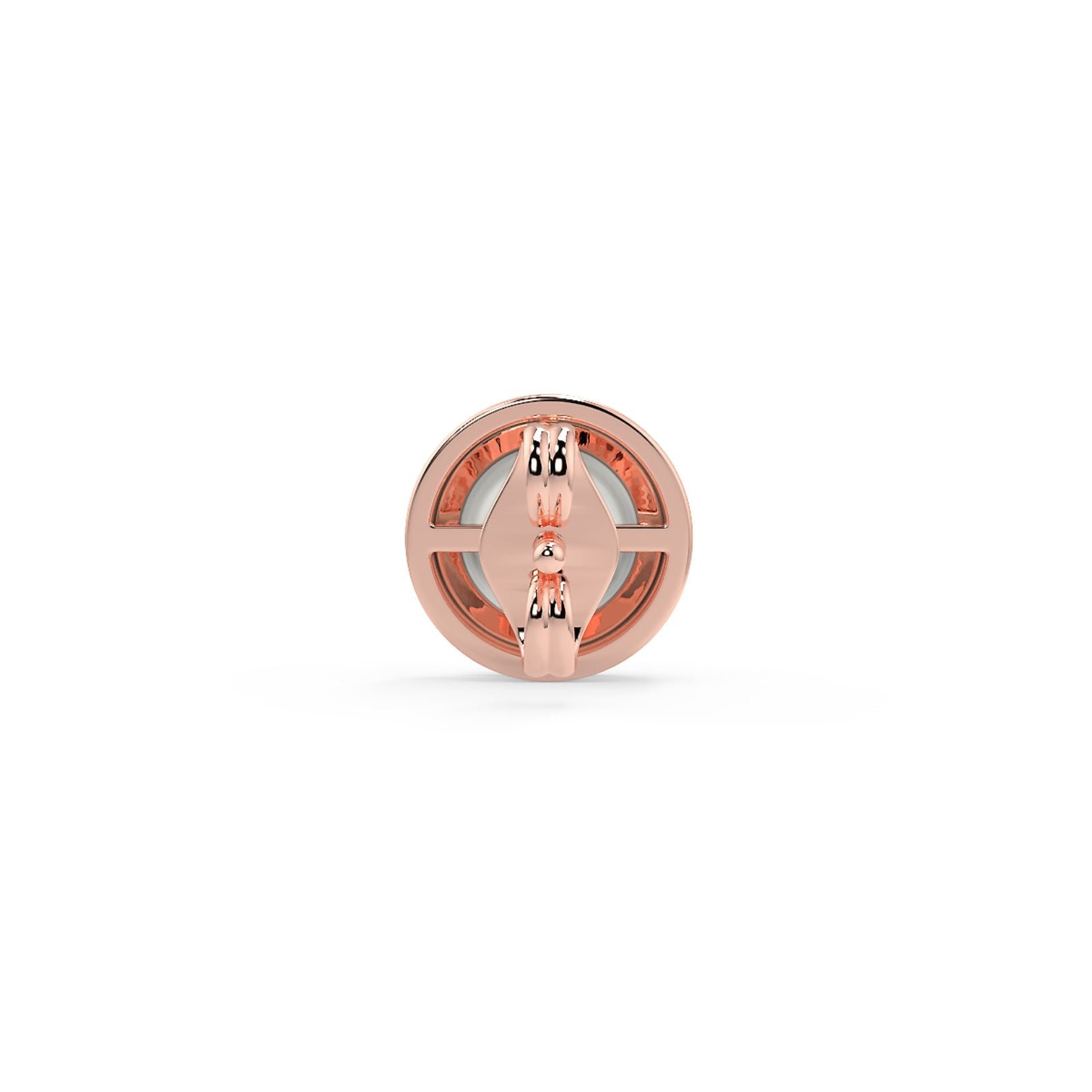 5mm Pearl & Lab-Grown Diamond Halo Stud Earrings in 18K White, Yellow & Rose Gold