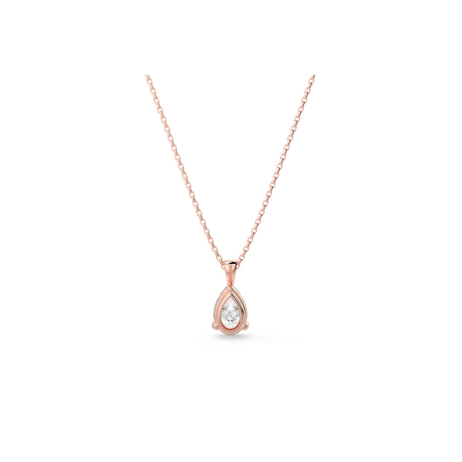 Pear Cut Lab-Grown Diamond Solitaire Pendant Necklace with Chain | 18K Gold | 0.50–3 Carats