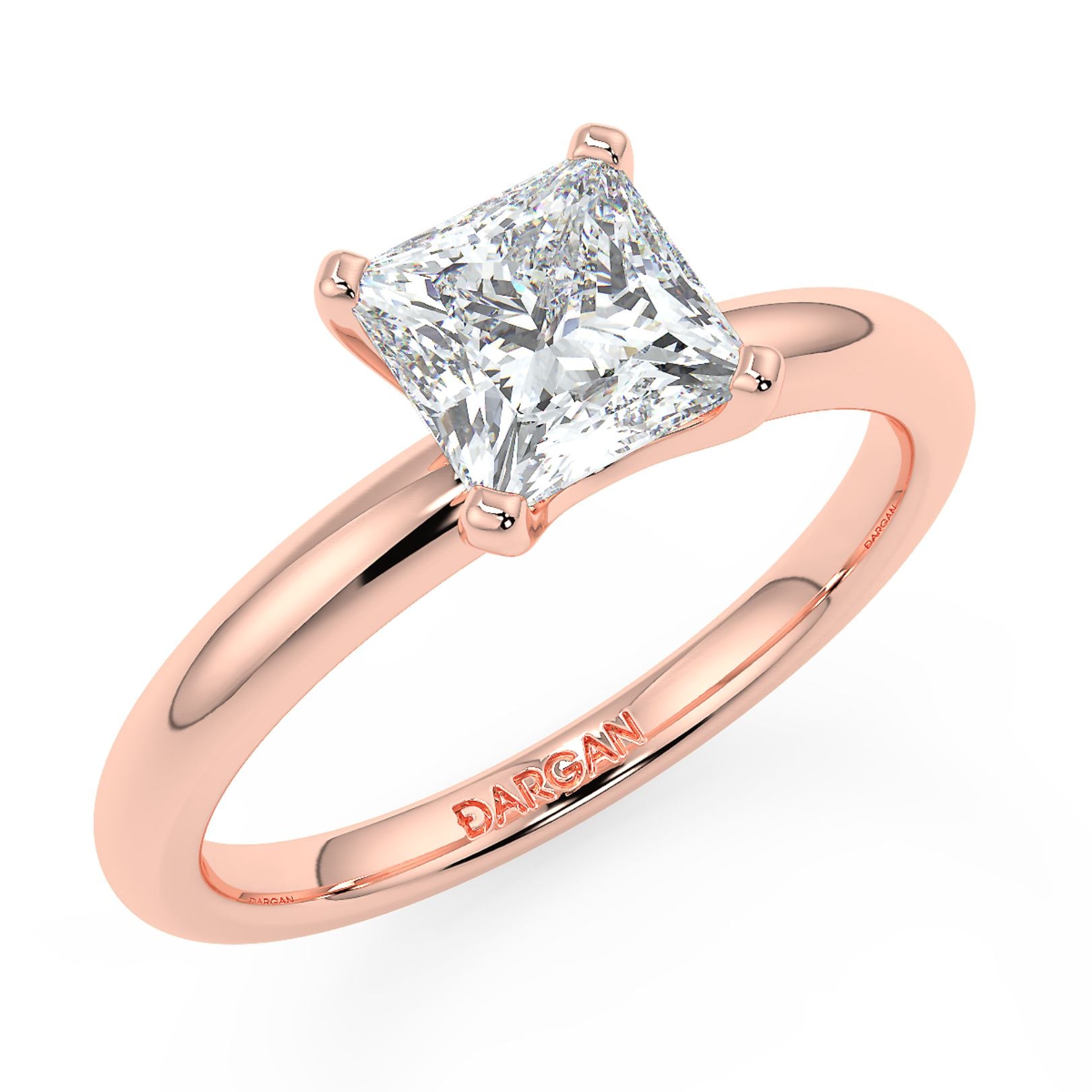 1–3 Carat Princess Cut Lab Grown Diamond Solitaire Ring | Square Brilliant | IGI Certified | 18K White, Yellow & Rose Gold