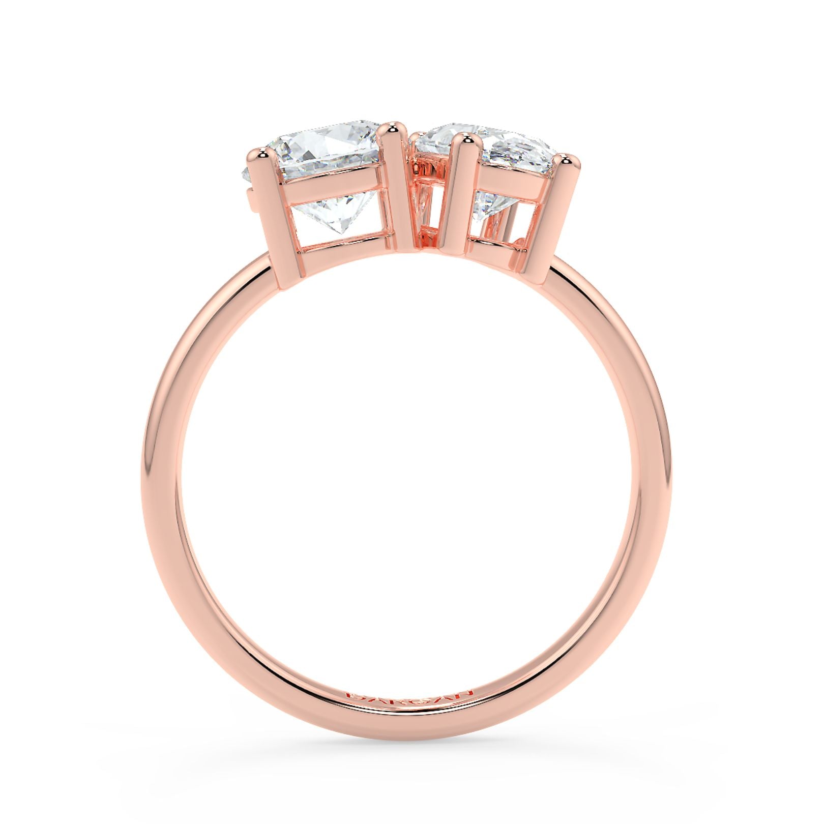 Round and Oval Toi et Moi Lab-Grown Diamond Solitaire Ring in 18K Gold