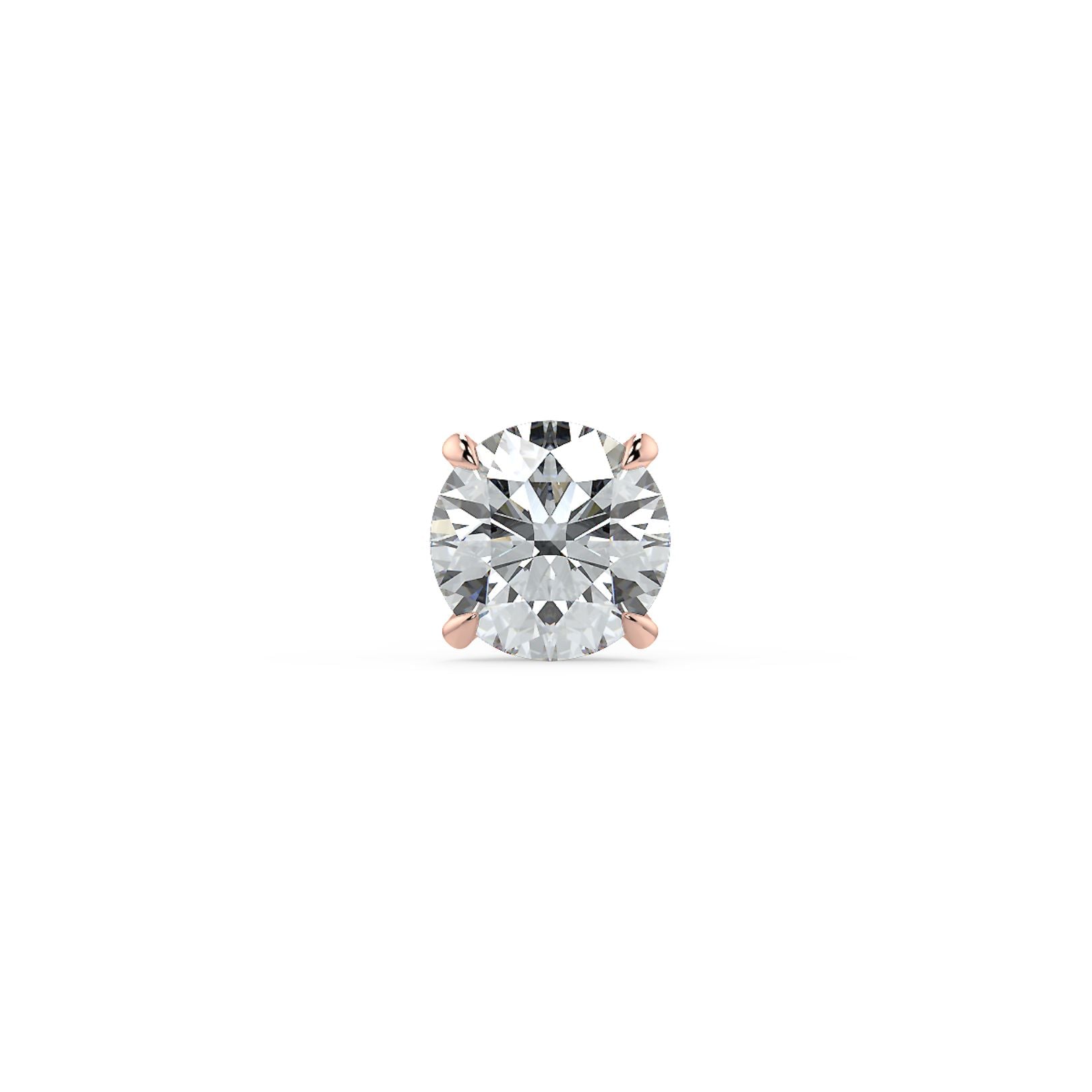 0.50–6 Carat Round Lab Grown Diamond Stud Earrings | Classic Solitaire | 18K White, Yellow & Rose Gold