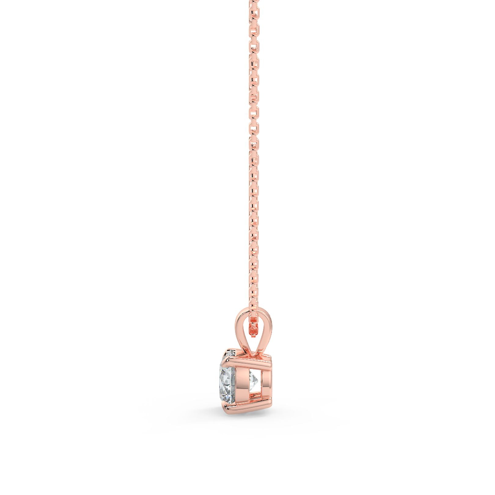 Round Cut Lab-Grown Diamond Pendant Solitaire Necklace with Chain | 18K Gold | 0.50–3 Carats