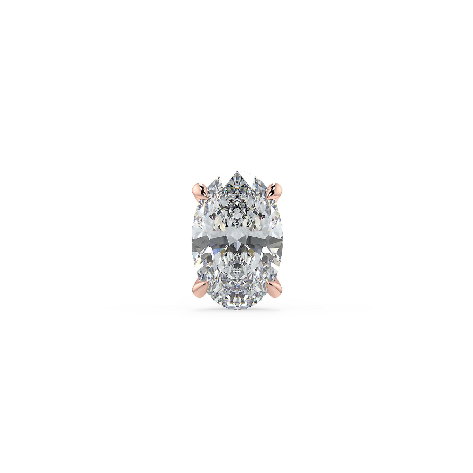 0.50–4 Carat Oval Lab Grown Diamond Stud Earrings | Classic Solitaire | 18K White, Yellow & Rose Gold