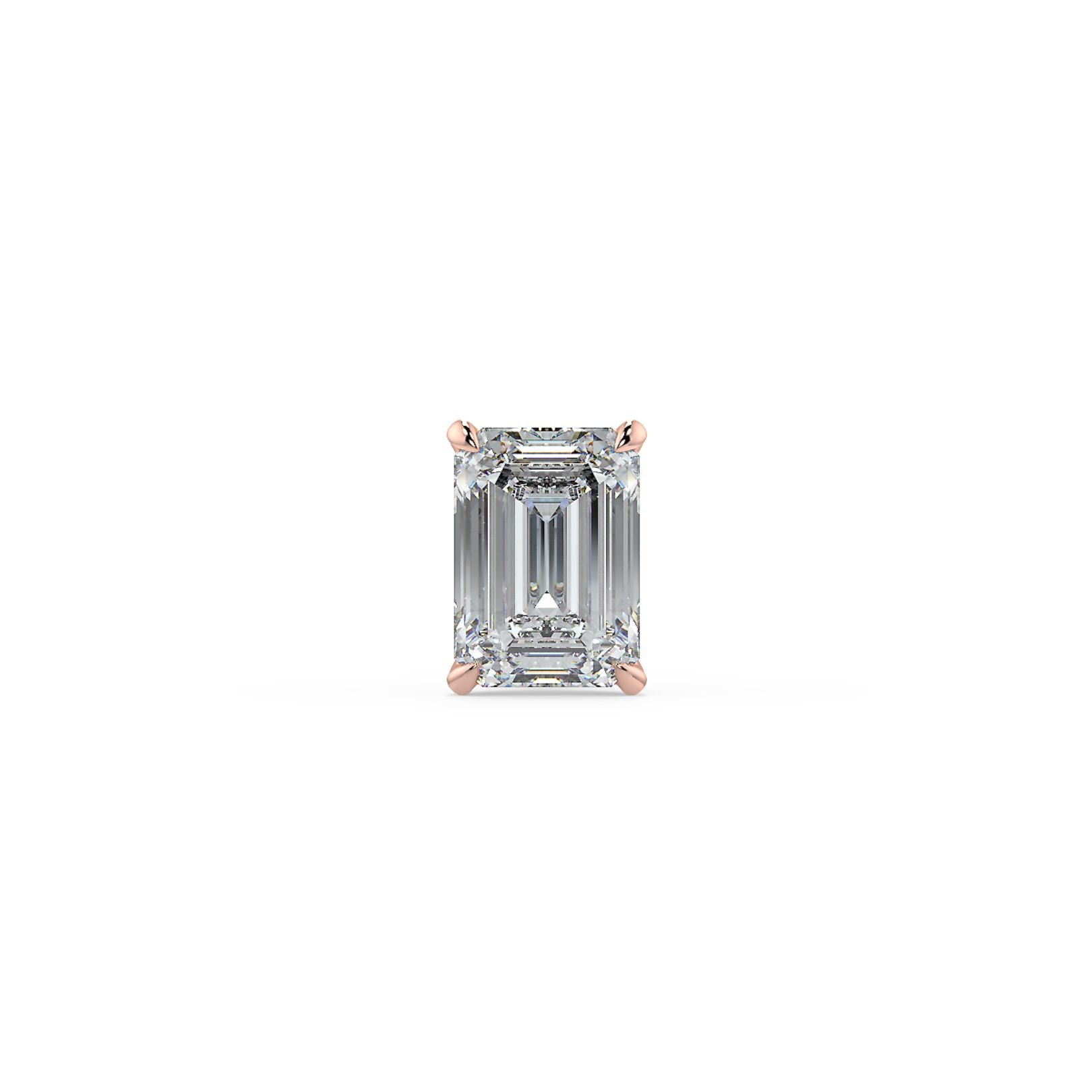 0.50–4 Carat Emerald Cut Lab Grown Diamond Stud Earrings | Step-Cut Solitaire | 18K White, Yellow & Rose Gold