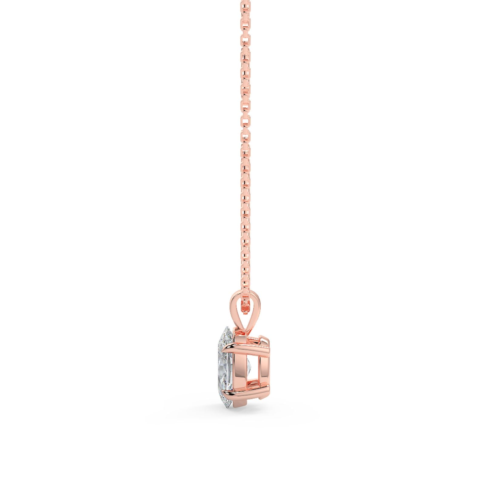Oval Cut Lab-Grown Diamond Solitaire Pendant Necklace with Chain | 18K Gold | 0.50–3 Carats