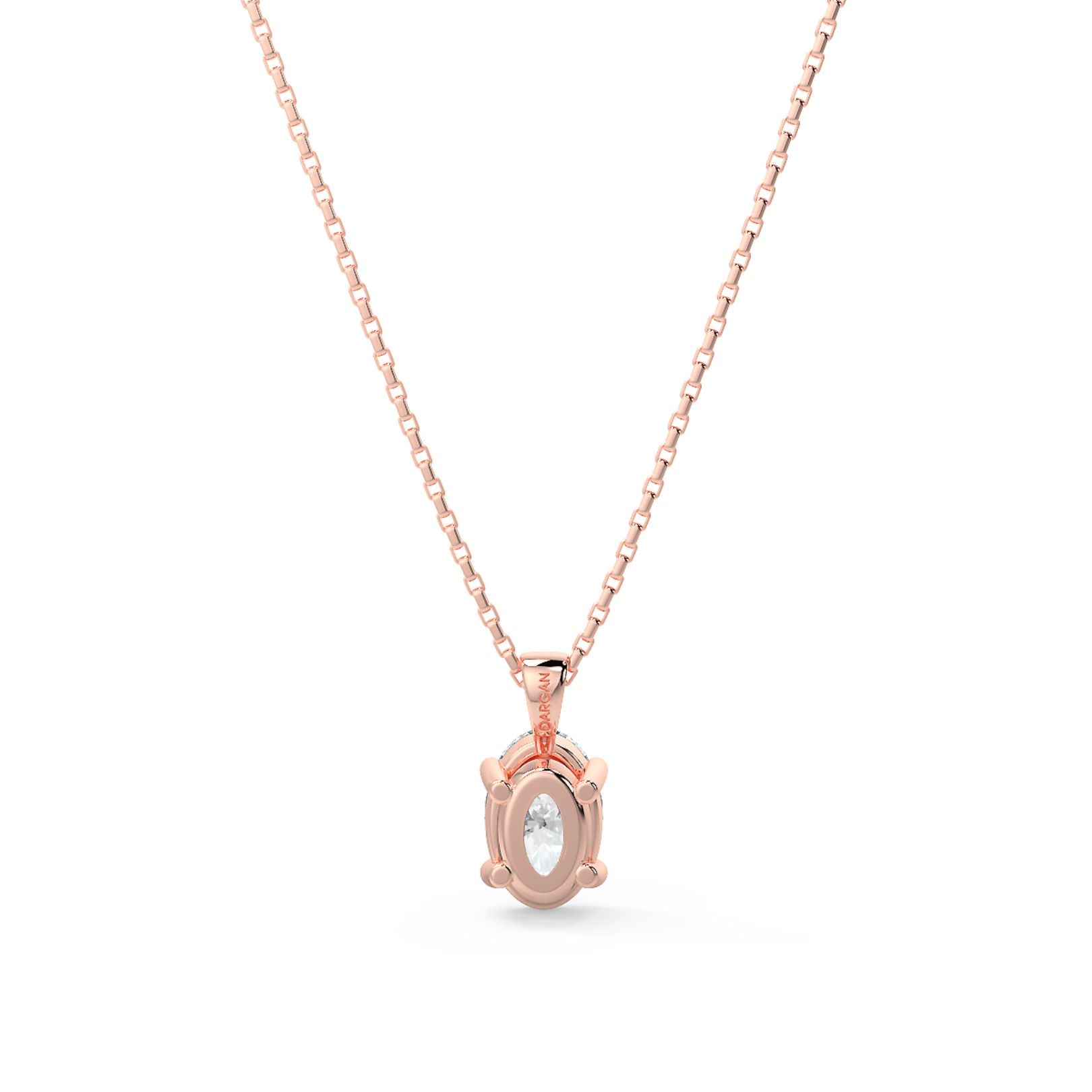 Oval Cut Lab-Grown Diamond Solitaire Pendant Necklace with Chain | 18K Gold | 0.50–3 Carats