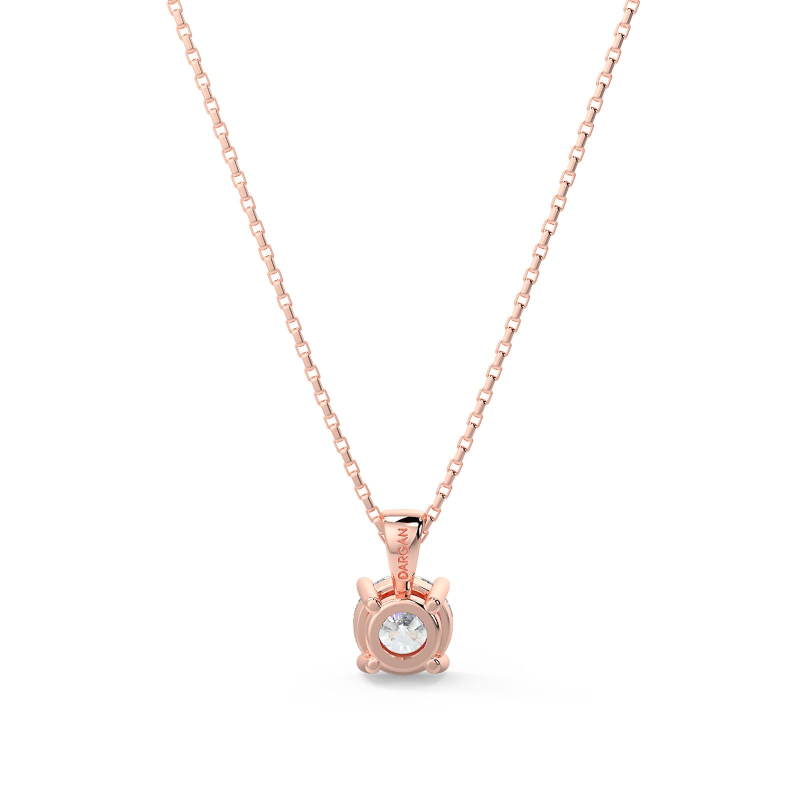 Round Cut Lab-Grown Diamond Pendant Solitaire Necklace with Chain | 18K Gold | 0.50–3 Carats