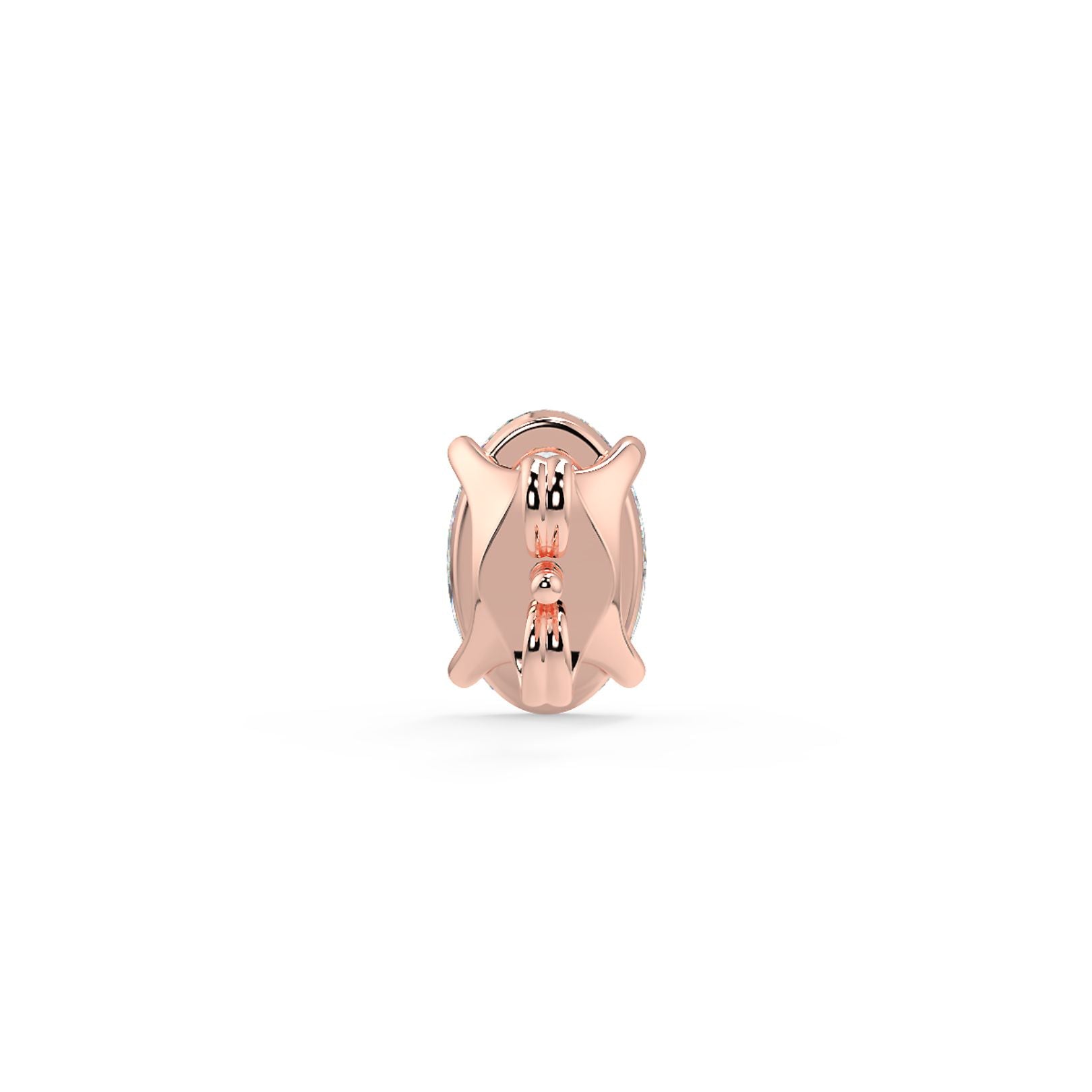 0.50–4 Carat Oval Lab Grown Diamond Stud Earrings | Classic Solitaire | 18K White, Yellow & Rose Gold