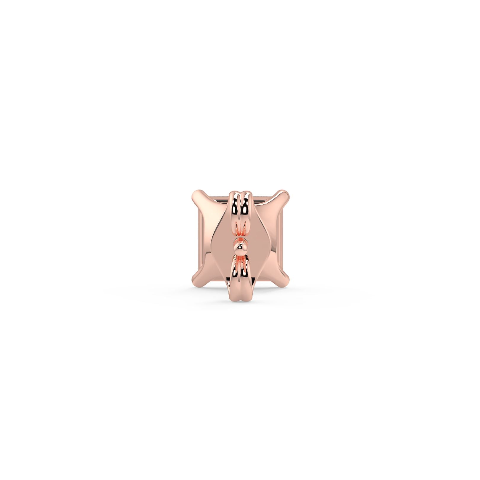 0.5–4 Carat Princess Cut Lab Grown Diamond Stud Earrings | Square Brilliant Solitaire | 18K White, Yellow & Rose Gold