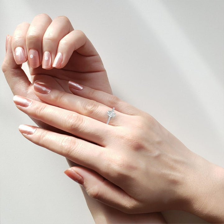 Oval Lab-Grown Diamond Hidden Halo Pavé Ring