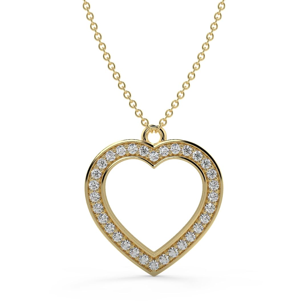 Heart Pave Lab-Grown Diamond Pendant