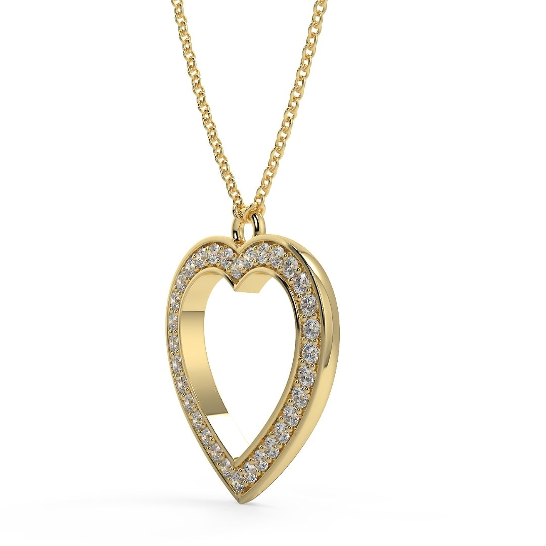 Heart Pave Lab-Grown Diamond Pendant