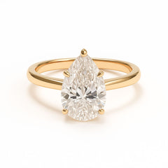 3 Carat Pear-Cut Lab Grown Diamond Solitaire Ring - 5 Prongs