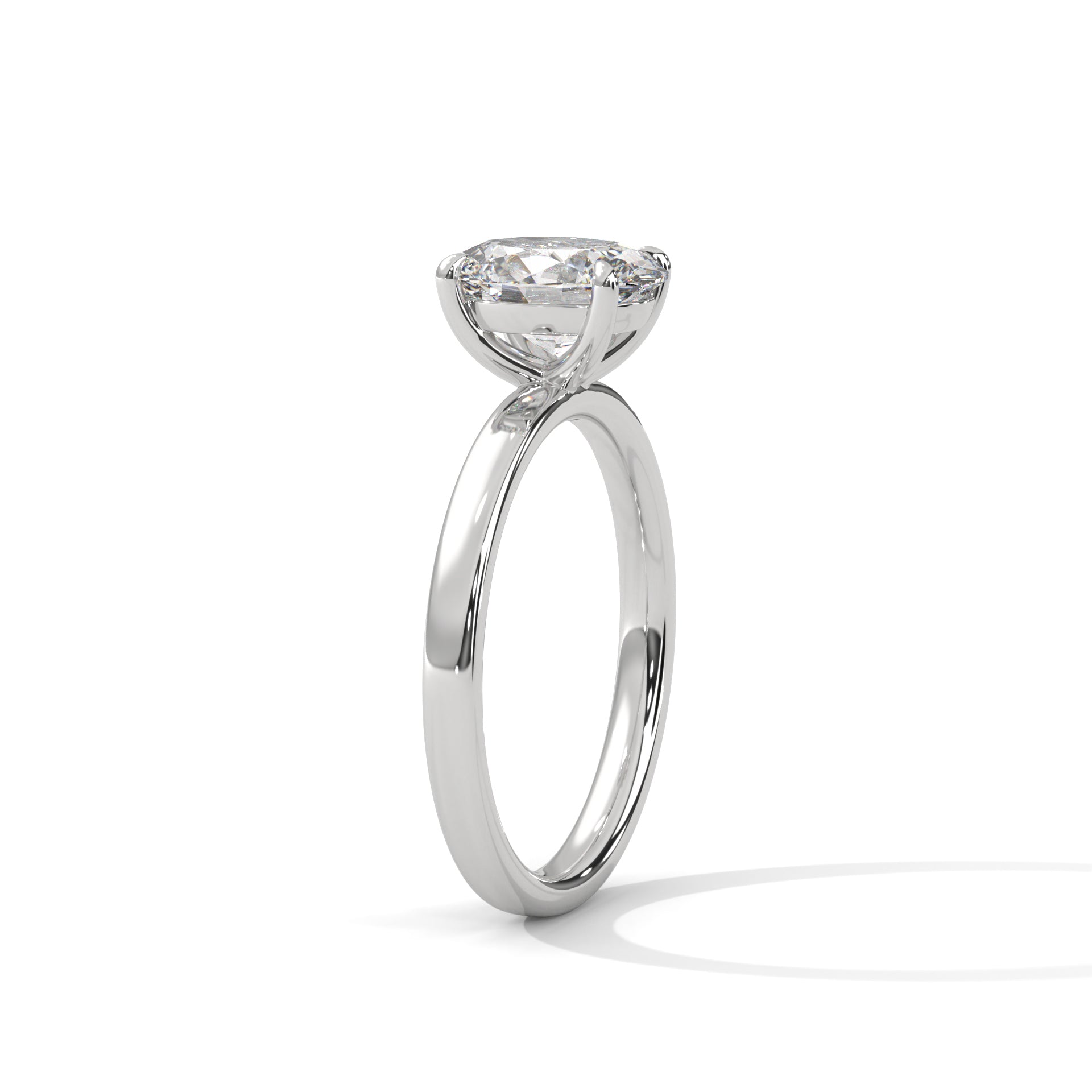 1–3 Carat Oval Cut Lab Grown Diamond Solitaire Ring – Classic Four-Prong Setting in 18K Gold