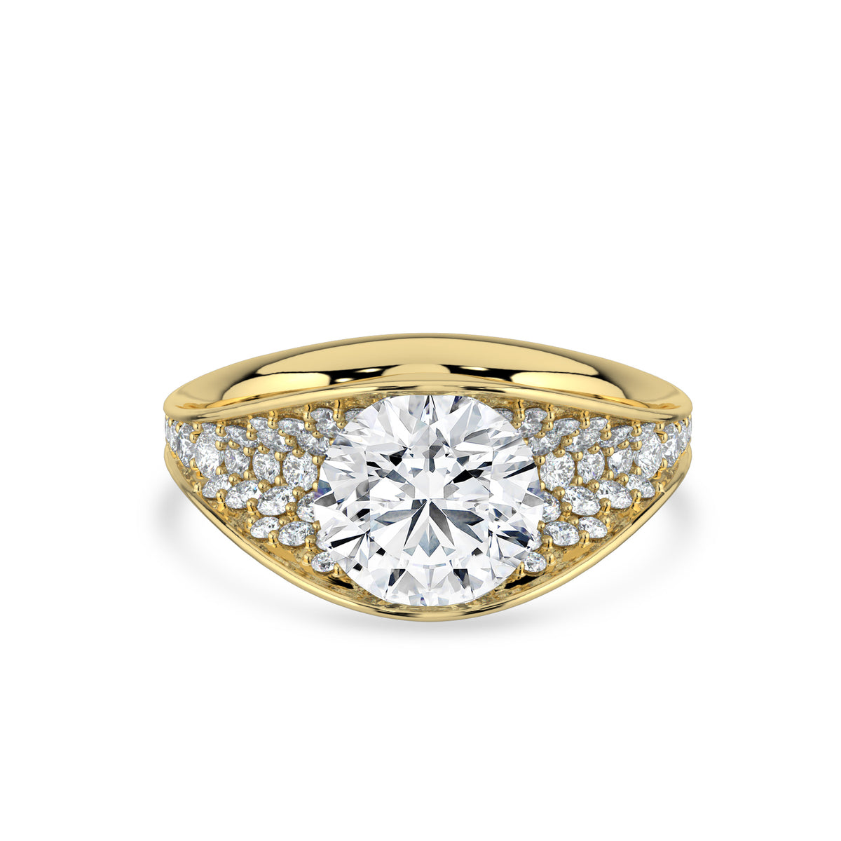 2 Carat Round Lab-Grown Diamond Solitaire Ring in 18K Gold - Diamond River