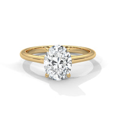 1–3 Carat Oval Lab Grown Diamond Solitaire Ring – Four Prong Setting in 18K Gold