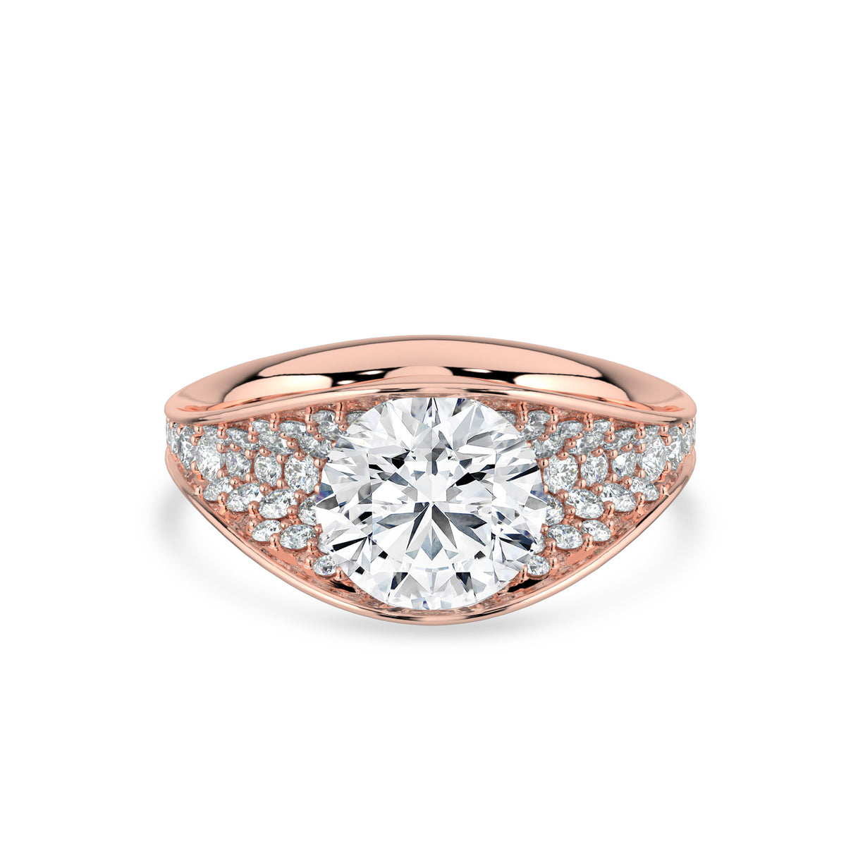 2 Carat Round Lab-Grown Diamond Solitaire Ring in 18K Gold - Diamond River