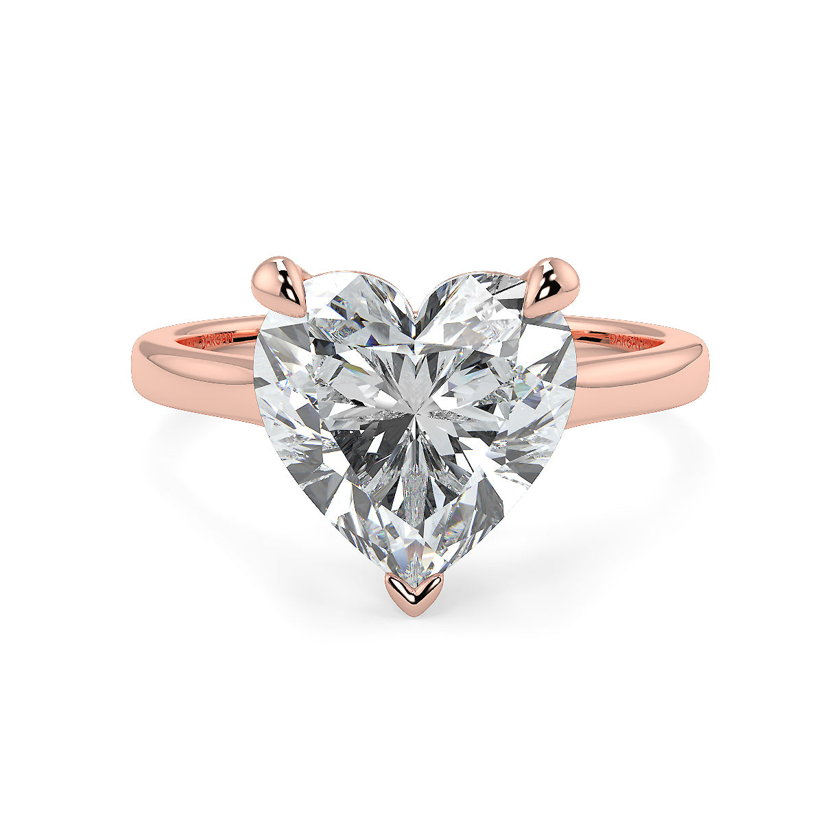 1-5ct Heart Shape Lab Grown Diamond Solitaire Ring | 18kt Yellow, White & Rose Gold