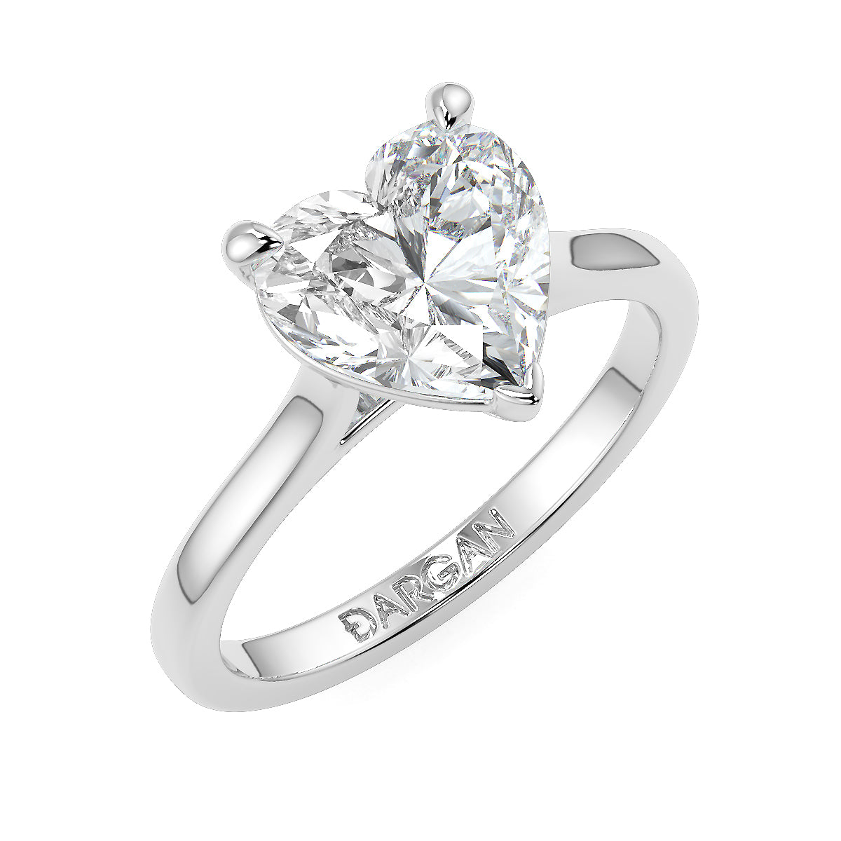 1-5ct Heart Shape Lab Grown Diamond Solitaire Ring | 18kt Yellow, White & Rose Gold