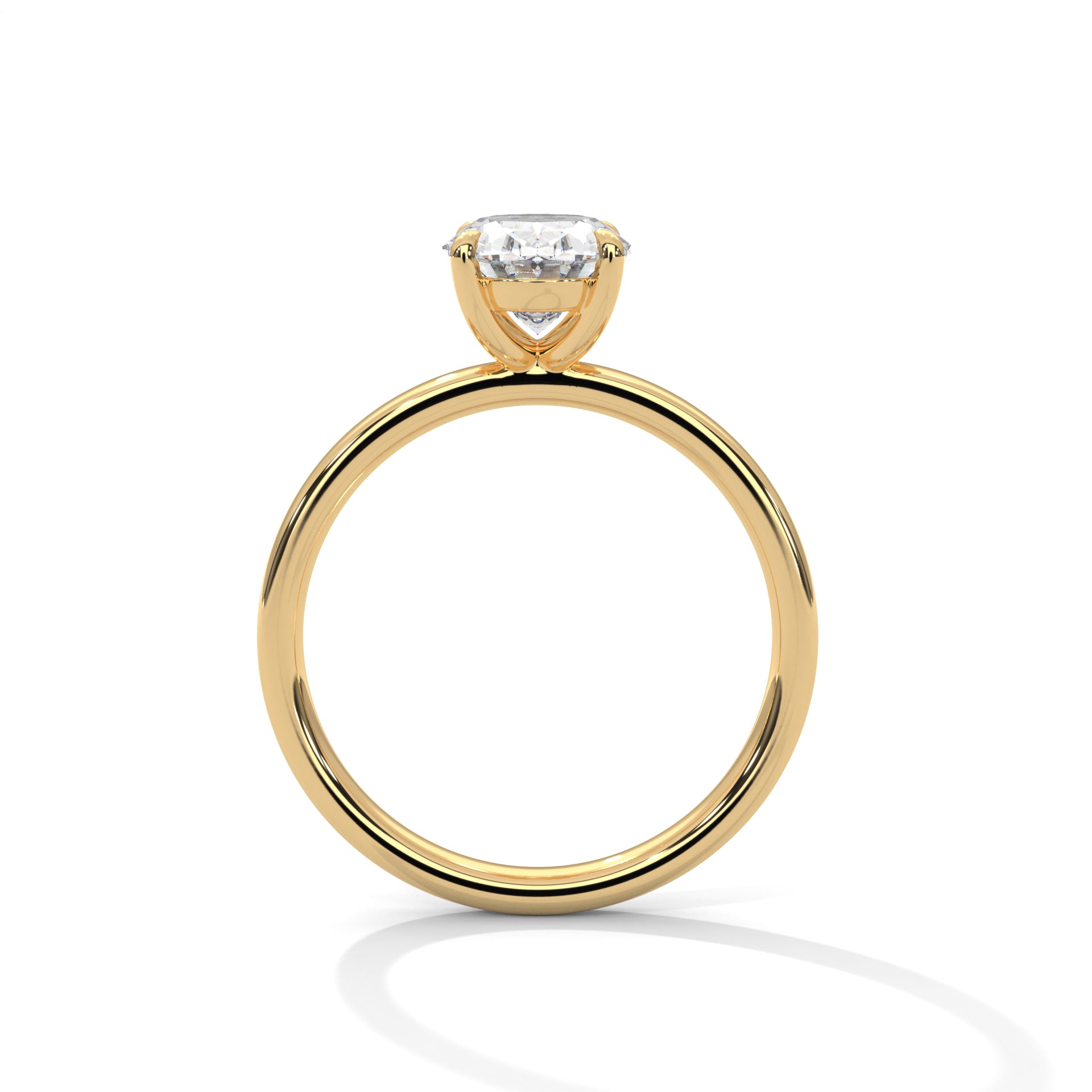 1–3 Carat Oval Cut Lab Grown Diamond Solitaire Ring – Classic Four-Prong Setting in 18K Gold