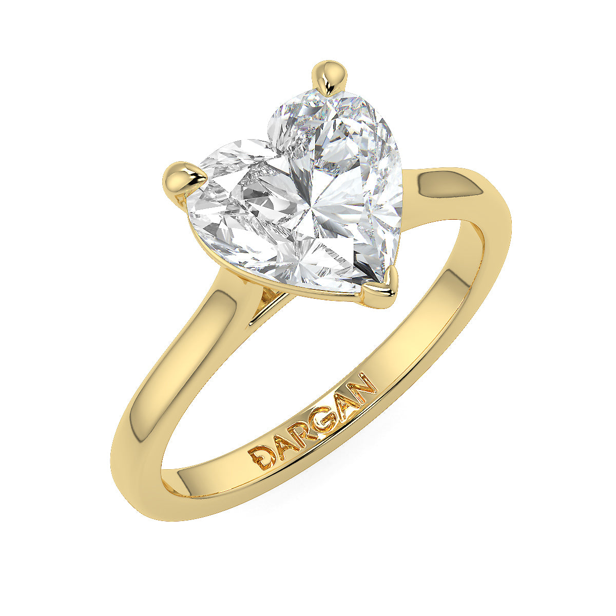 1-5ct Heart Shape Lab Grown Diamond Solitaire Ring | 18kt Yellow, White & Rose Gold