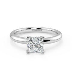 1–3 Carat Princess Cut Lab Grown Diamond Solitaire Ring | Square Brilliant | IGI Certified | 18K White, Yellow & Rose Gold