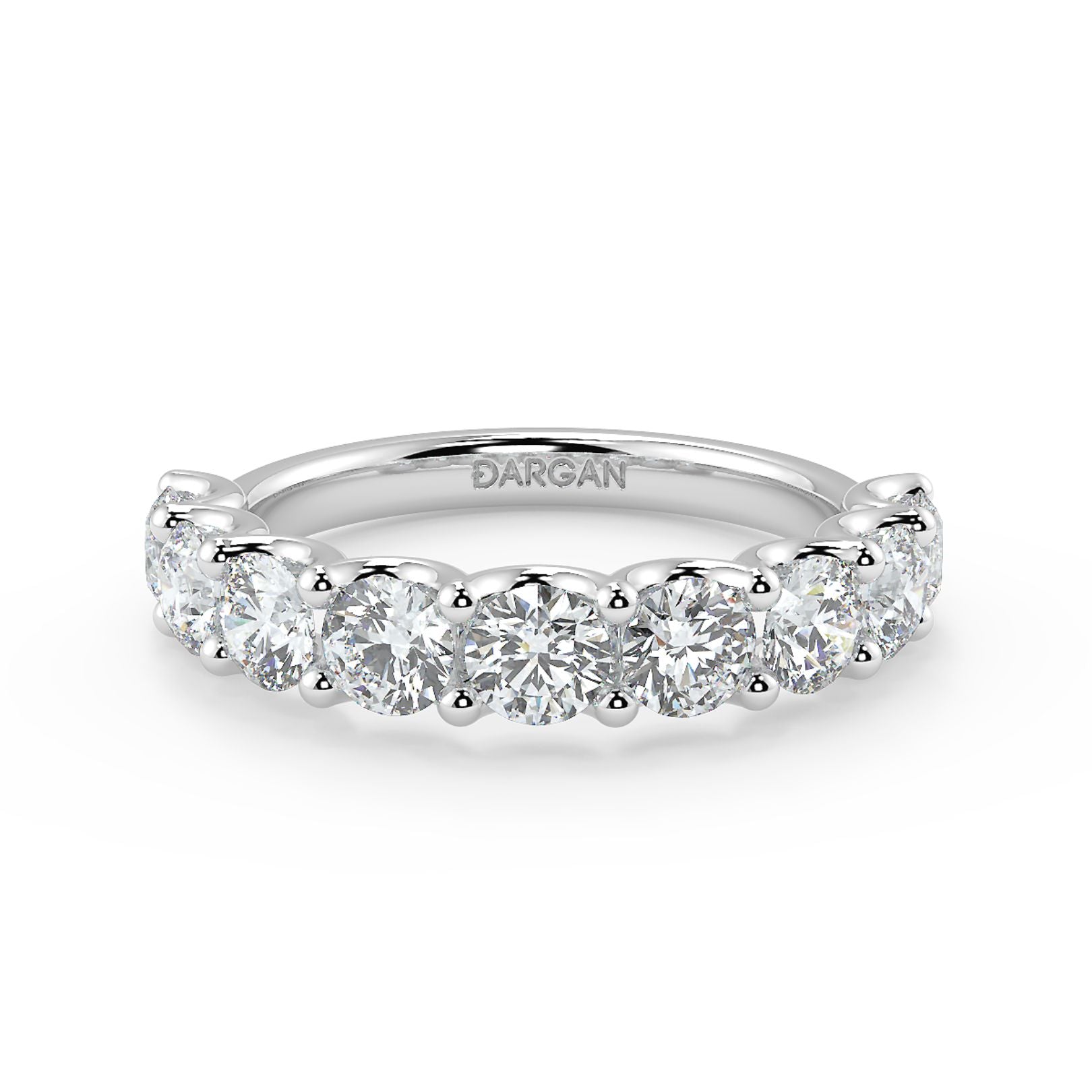 Half-Eternity 15-Pointer Round Lab-Grown Diamond Ring in 18K White, Yellow & Rose Gold