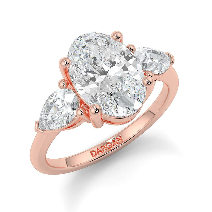 Oval-Pear Trilogy Lab-Grown Diamond Ring