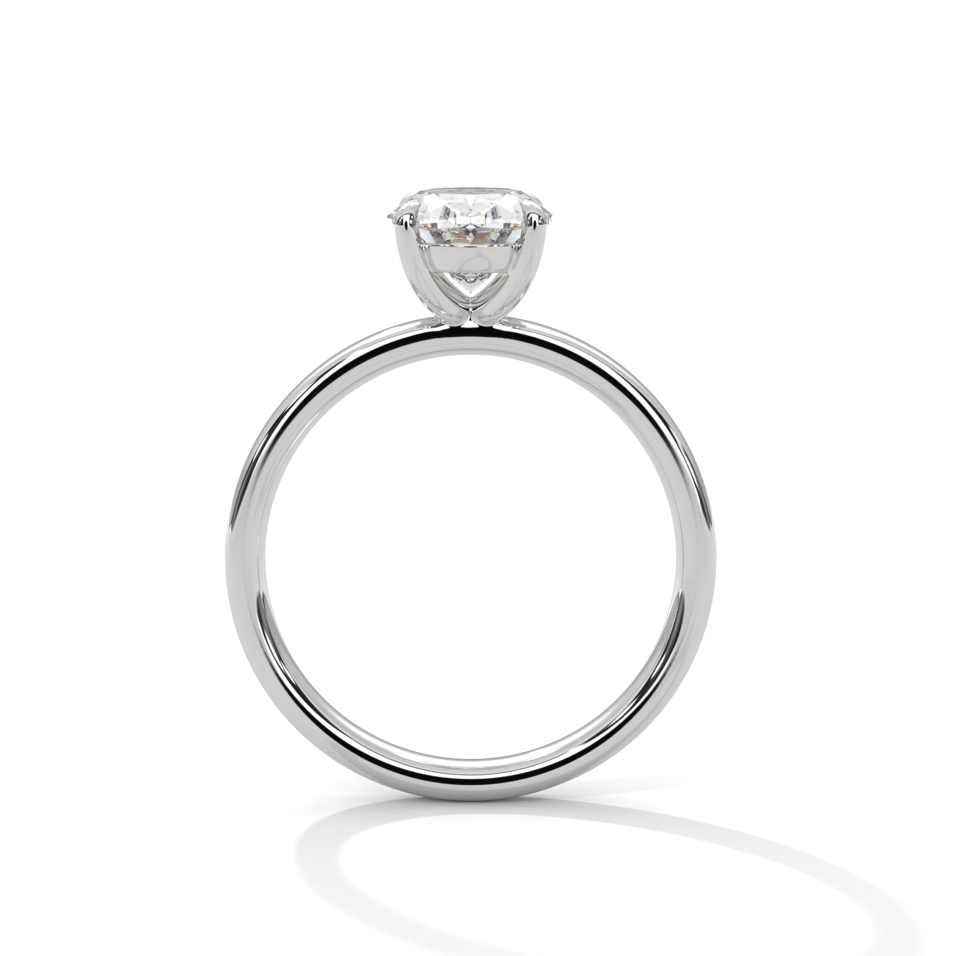 1–3 Carat Oval Cut Lab Grown Diamond Solitaire Ring – Classic Four-Prong Setting in 18K Gold