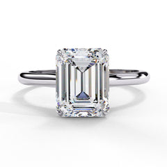 1–5 Carat Emerald Cut Lab Grown Diamond Ring in 18K Gold | 4-Prong Custom Solitaire