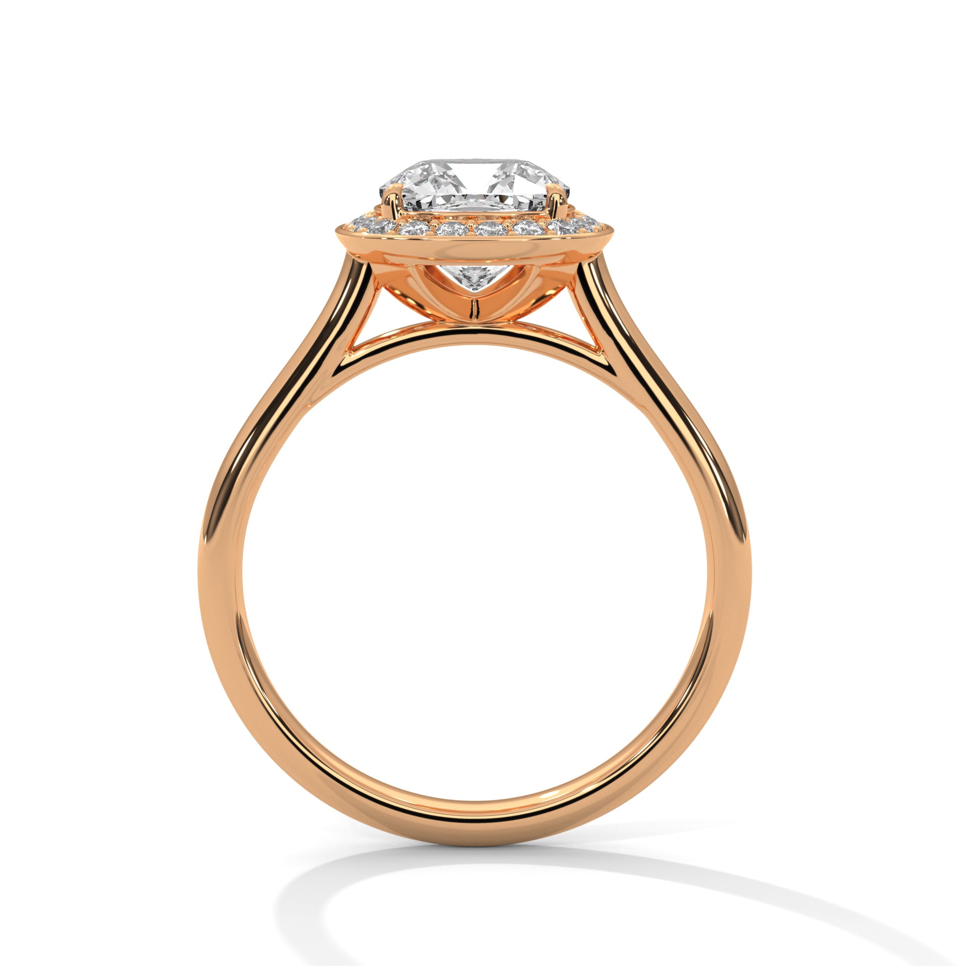 1–3 Carat Cushion Lab Grown Diamond Solitaire Engagement Ring – Four-Prong Setting, Plain Band in 18K Gold