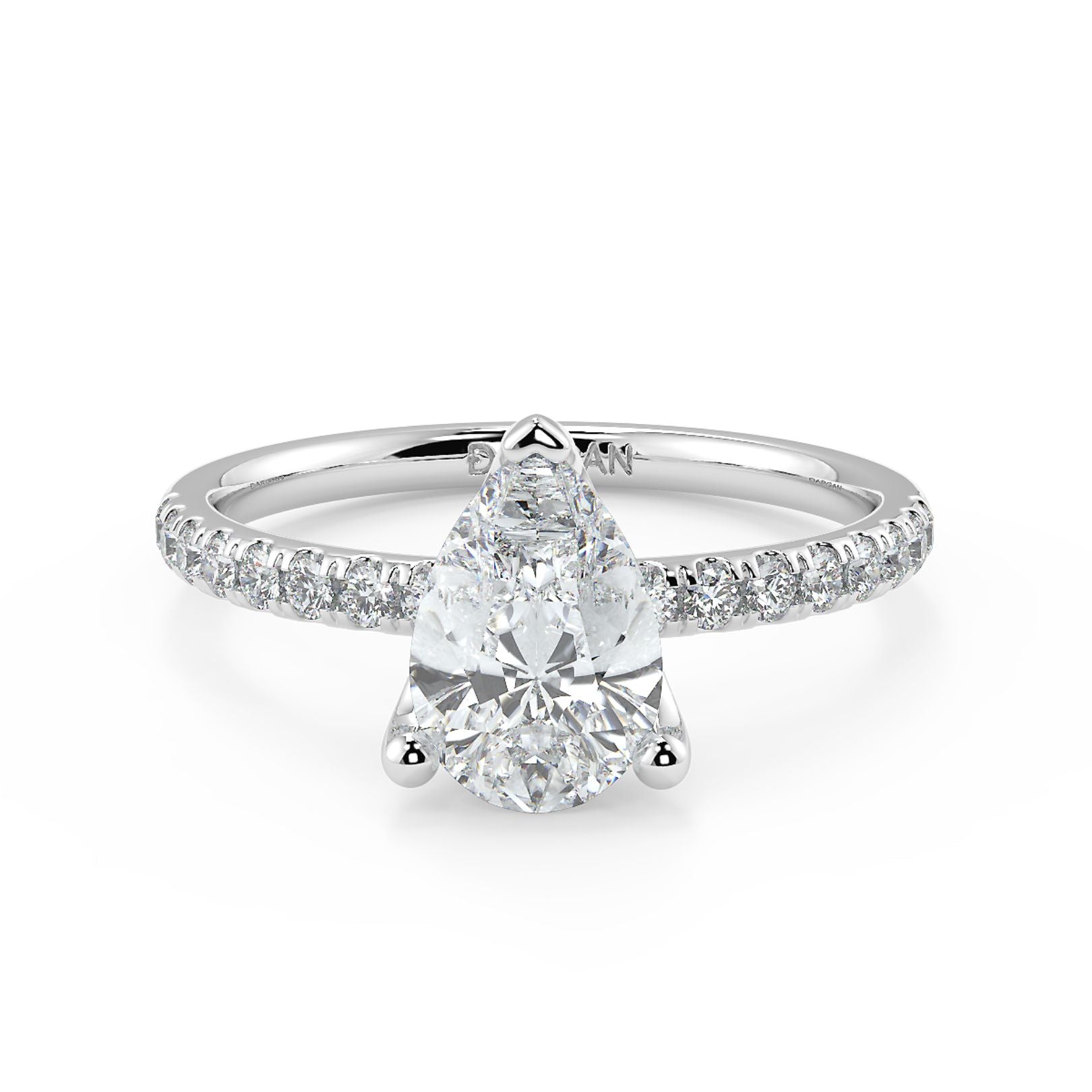 1–3 Carat Pear Cut Lab Grown Diamond Solitaire Ring | 3-Prong Setting | IGI Certified | 18K White, Yellow & Rose Gold