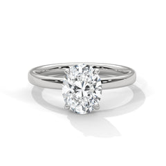 1–3 Carat Oval Cut Lab Grown Diamond Solitaire Ring – Classic Four-Prong Setting in 18K Gold