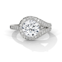 1–3 Carat Round Brilliant Lab-Grown Diamond Solitaire Ring with Half Split Shank – 18K Gold